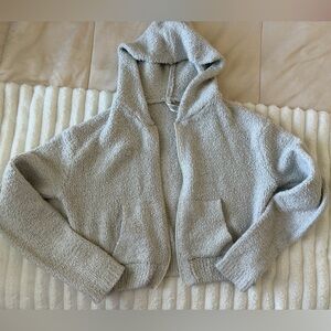 Skims Cozy Gray Hooded Jacket